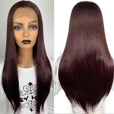 China 2021 Red Closure HD Color HD Lace Headband Wig Long Straight Soft Thick Shedding Straight Brazilian Blonde Hair Full for sale