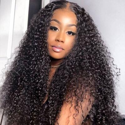 China New 2022 Glueless Italy HD Lace Front Short Curly Human Hair Cheap Reusable Brazilian Swiss Synthetic Long Black Wig for sale