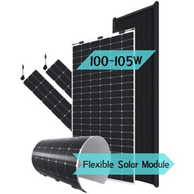 China RV Yacht Solar System Hot Selling 30-35W 355-375W 360-380W 365-385WMWT Flexible Panels Black Flexible Solar Module for sale