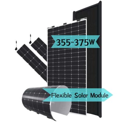 China High efficiency 355W-360W flexible solar panels Monocrystalline Solar Power roofing For Caravan Yachts PV Panels Mono Solar Module plane for sale