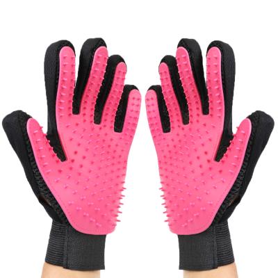 China Viable Product Pet Grooming Gloves Hot Silica Gel Five - Finger Brush Dog Cat Brush Artifact Pet Hair Glove for sale