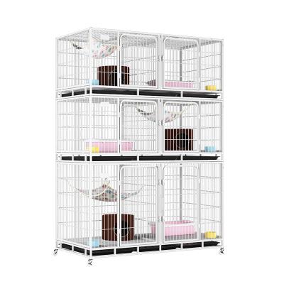 China Breeding Cat Cages For Pet Shops Dogs Pigeons Rabbits Three Tier Pet Cages Breathable Good Quality for sale