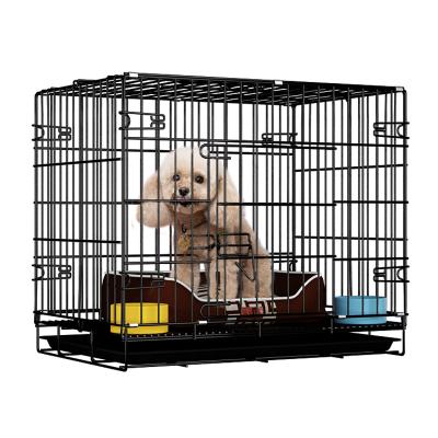 China Bold Folding Medium Dog Teddy Bed Pet Breathable Pet Cage Iron Dog Cage Carrier Room Cage for sale