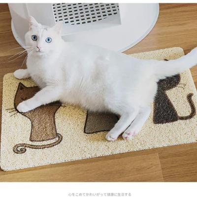 China New Products Premium Durable Waterproof Anti-Slip Washable-PVC Cat Litter Mat Litter Mat Breathable Pet MatTrapper for sale