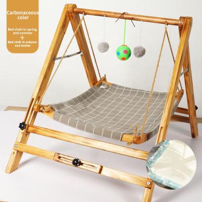 China 2021 Breathable New Pet Rocking Bed Chair Suspended Moisture-proof Hammock Pet Bed Window Sill Foldable Cat Cradle for sale