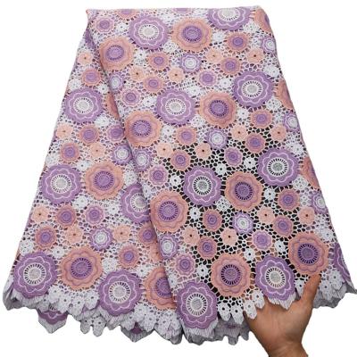 China 2749 viable free shipping 2022 polychromatic french lace fabric water soluble african nigerian traditional lace dresses sew for sale