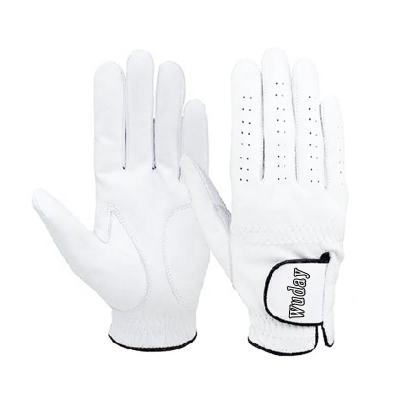 China Soft Comfortable Feel Cabretta Palm Patch And Thumb Golf Gloves Leather Compression Fits Mens Golf Gloves for sale