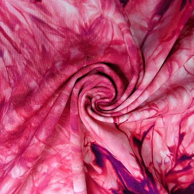 China Stretch factory price custom 4 way stretch tie dyed 78% 22% nylon spandex twilled satin fabric for yoga wear for sale