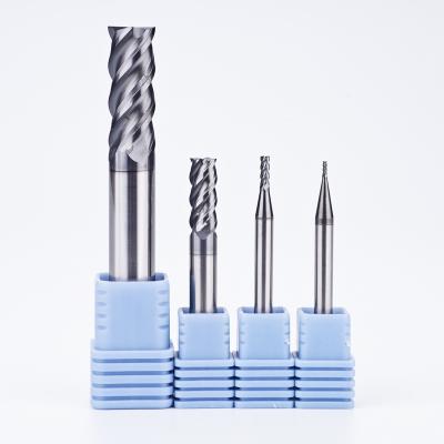 China CNC Processing 4 Flutes Flat End Mill Carbide Cutting Tools With Black Coating for sale