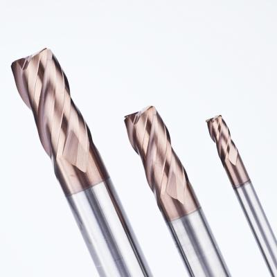 China Processing of HRC60 Endmills Solid Carbide 4 Flute Corner Radius End Mills CNC Milling Cutter for sale