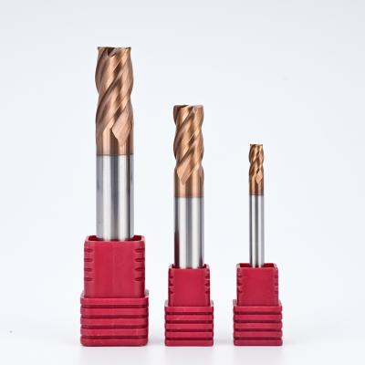 China Processing Solid Carbide 4 Flute Corner Radius End Mills CNC Milling Cutter Solid Carbide Cutter for sale