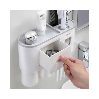 China Wholesale Price Touch Toothpaste Dispenser Viable Plastic Toothpaste Holder Dispenser for sale