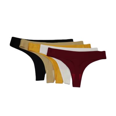 China Hot Selling Invisible Seamless Thong Women Underwear Panties Thong Breathable Fabric Multi Color For Adults for sale