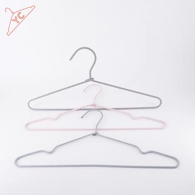 China YC Durable Color Nylon Rope Hanger Metal Wire Suit Hangers for sale