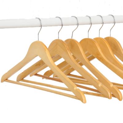 China Durable / Eco-friendly / Anti-Slip Custom Design Solid Wood Nature Anti-Slip Eco-Friendly Top Hanger Cheap Wooden Hangers for sale