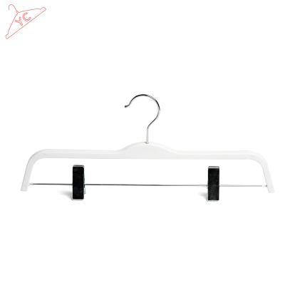 China Durable Gold Supplier White Plastic Child's Hanger With Clip for sale