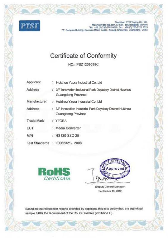 RoHS - Huizhou Yzora Industrial Co., Ltd.