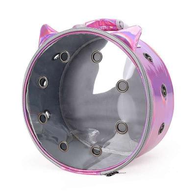 China 2021 Breathable New Big Round Space Ventilated Breathe Laser Cat Bag Space Capsule Pet Supplies Transparent Portable Backpack Pets Bag for sale