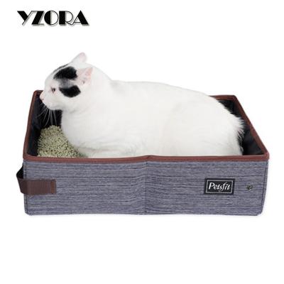 China YZORA Viable Pet Foldable Portable Oxford Waterproof Cat Litter Box Cloth for sale