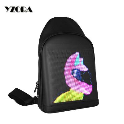 China Yzora Washable Fashion Travel Chest Pussy Pack Waterproof Black Cross Small - Body Sling Bags for Women and Men with Full Color Led Screen for sale