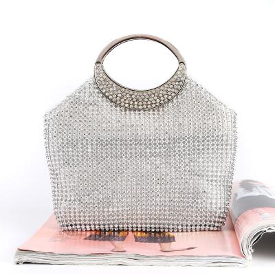 China 2021 dress luxury hot selling European and American equalizing full dinner clutch bag woman rhinestone diamond banquet handbag for lady for sale