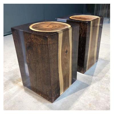 China Good Reputation Handmade Elegant Color Customizable Epoxy Resin Dining Stools Or Side Table for sale