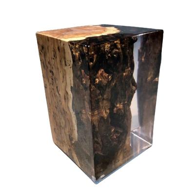 China 2022 Newest Unique Handmade High End Solid Wooden Epoxy Resin Stools Side Tables for sale