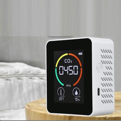 China ABS+TFT LCD Screen CO2 Air Quality Detector Carbon Dioxide Meter with Humidity and Temperature Sensor and Portable Air Purifier CO2 Detector for sale