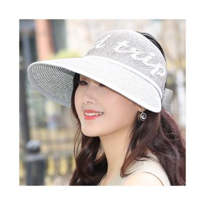 China High Quality Breathable Big Brim Sunvisor Hat Bare Chest Face Cover Dobby UV Protection Sunscreen Straw Hats For Women for sale