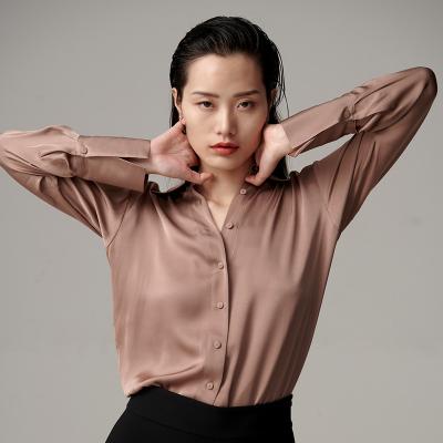 China Autumn spring women high quality plain anti-pilling printing 100% silk casual T-shirts for sale