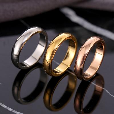 China Hot selling binshuo FASHIONABLE anillo Rose Gold Stainless Steel Ring gold silver for men women titanium steel rings for sale