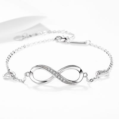 China CHENGYI 2022 S925 Sterling Silver Letter Bangle Ladies 8 Charm Diamond Unlimited Pendant Bracelet for sale