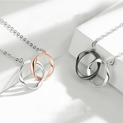 China CHENGYI Jewelry Romantic Mobius Ring Pendant Necklace s925 Sterling Luxury Necklace Women for sale