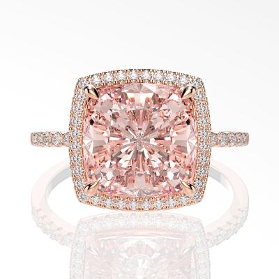 China FASHIONABLE CHENGYI 925 Diamond Jewelry 10*10 Pink Silver Princess Square Ring Gift for sale