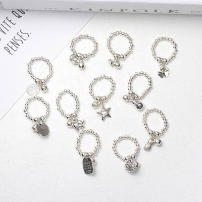 China 2021 FASHIONABLE Finger Ring Trendy Hot Design Stretch Alloy Beaded Elastic Nail Ring Men for sale