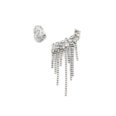 China Nickel Free CHENGYI 2022 Lead Free Jewelry Fairy Earrings ab Asymmetrical Crystal Earrings Customized Tassel Trendy Earrings Wholesale for sale