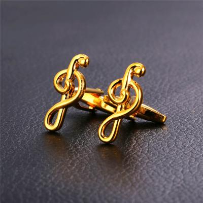 China Classical Music Copper Note Cufflinks Treble Clef Fashion Cufflink For Men for sale