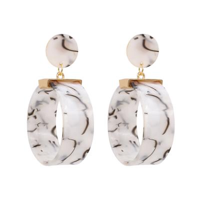 China Nickel Free CHENGYI Vintage Lead Free Fashion Jewelry Custom Acrylic Circle Earrings Jewelry For Women Gold Plated for sale