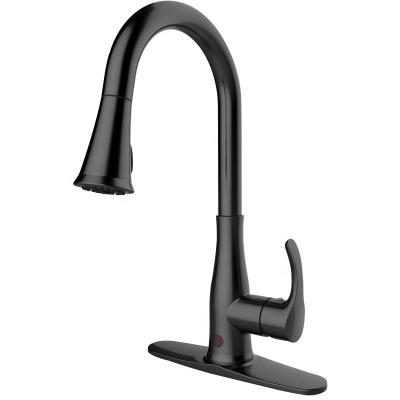 China 2020 Sense Faucets China Factory New Design Pull Down Touch Sensor Black Automatic Smart Kitchen Faucet for sale