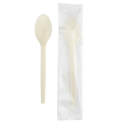 China Disposable Food Grade Harmless BPI OEM ODM PSM Cornstarch Cutlery Disposable Spoon Cutlery for sale