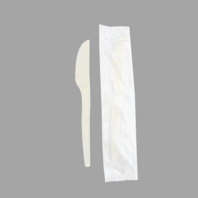 China Quanhua Disposable TUV Harmless Individually Wrapped PSM Cornstarch Knife and Forks Disposable Spoon Cutlery for sale