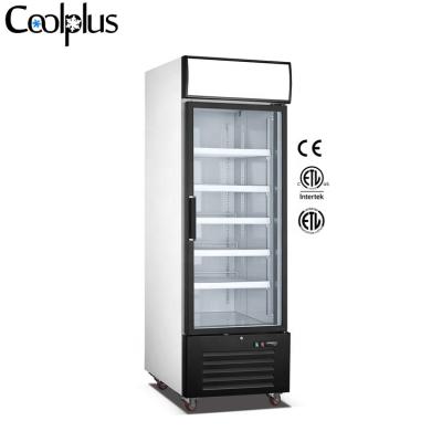 China Single-Temperature ETL Listed ETL Sanataion Certificated 240L Upright One Glass Door Freezer Showcase For Ice Meat Seafood Beef for sale