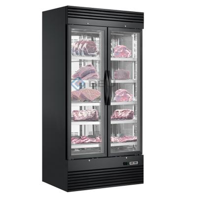 China Single-temperature beef refrigerator dry aging meat maturing double door stainless steel dry aging refrigerator meat refrigerator for sale