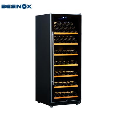 China Household 128 Bottles Red Wine Cooler One Temperature Static Cooling Chamber for sale