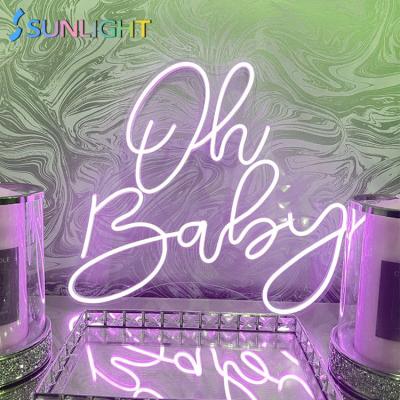 China Custom Made Neon Sign Eco-Friendly Baby Neon Light Neon Light Sign OH Newcomer OH Happy Birthday LED Neon Sign For Bedroom for sale