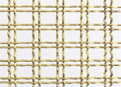 China Cabinets Decorative Brass 2.5mm Crimped Wire Mesh for sale