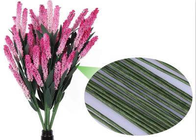 China 30cm Long green color Flower Adhesive Tape Paper Covered Wire for decoration for sale