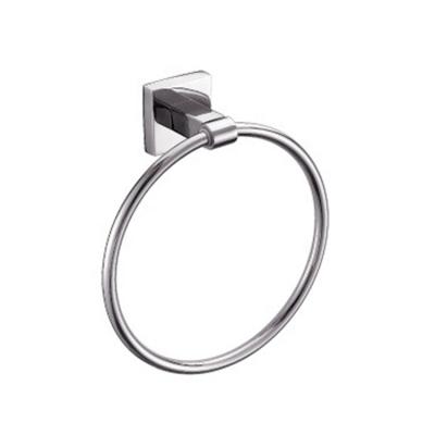 China Modern Silver Color Metal Stainless Steel Bathroom Towel Ring With Chrome Polished Finish for sale