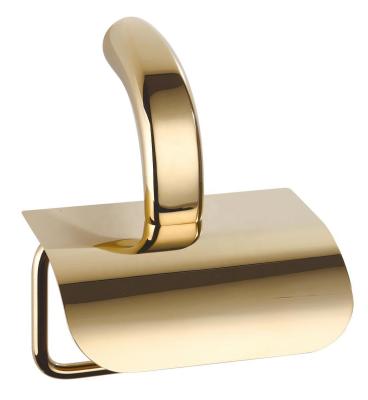 China Hotel Wall Mounted Home Bathroom Factory Price Tissue Hanger Brass Gold Plated Toilet Paper Holder for sale