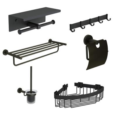 China Modern Towel Rack Wall Mounted SUS304 Stainless Steel Silver Towel Rack For Hotel Bathroom Towel Rack Black for sale